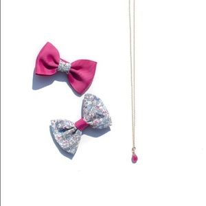 EJDxMilledeux // Fuschia Liberty Bows + Necklace